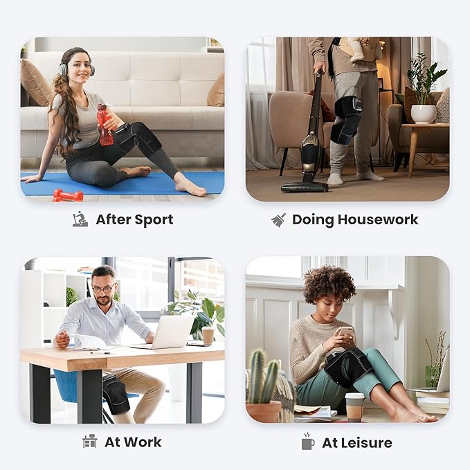 COMFIER Cordless Knee Massager with Heat & Vibration,Heated Knee Brace Wrap for Arthritis, Graphene Knee Heating Pad for Knee Pain, Electric Knee Support, Gifts for Men Women (1 Pack)