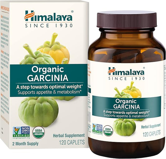 Himalaya Organic Garcinia Cambogia Herbal Supplement, Appetite Support, Lipid Metabolism, Weight Support, USDA Organic, Non-GMO, Vegan, 600 mg, 120 Plant-Based Caplets