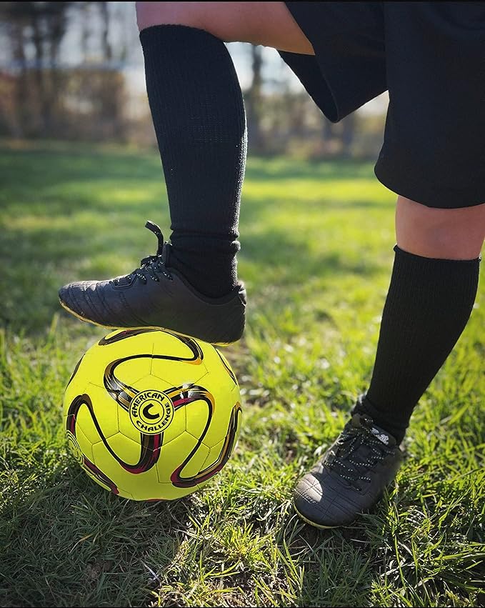 American Challenge Brasilia Soccer Ball – Soccer Ball Size 5, 4, 3 & 2 – for Youth & Adults – Ideal for Practice, Training & Grass Fields