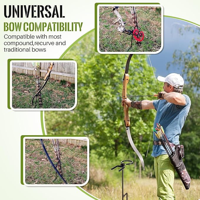 High Performance Portable Archer's Ground Bow Stake with Bowstring Wax, Durable and Versatile, Includes 360° Rotating Fork and Arrow Ring