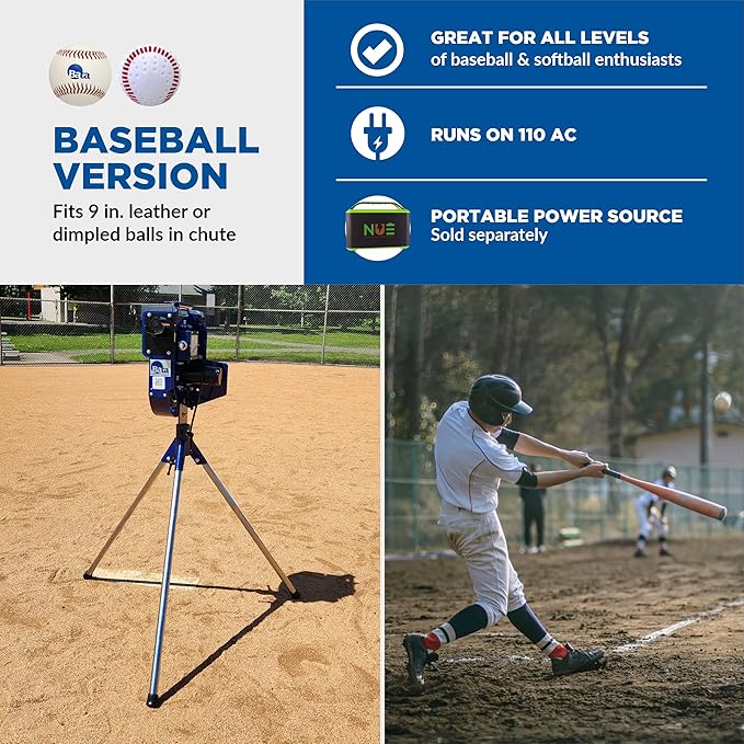 BATA Baseball Wheel Pitching Machine, Youth and Adult Automatic Pitch Machine for Baseballs, Practice Training Equipment
