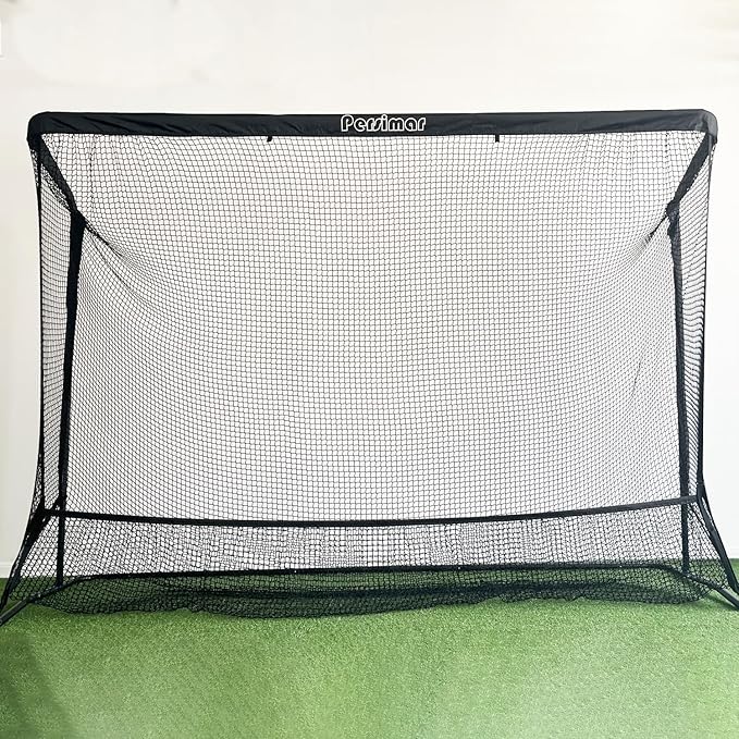 Golf Cage Practice Hitting Net,10x7ft Heavy Steel Frame with 2 Net Side Barriers,for Backyard Driving Chipping Swing Training, Home Range for Indoor& Outdoor.