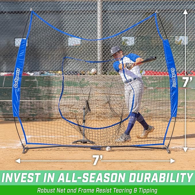 GoSportsGoSports Team Tone 7' x 7' Baseball & Softball Practice Hitting & Pitching Nets in Team Colors