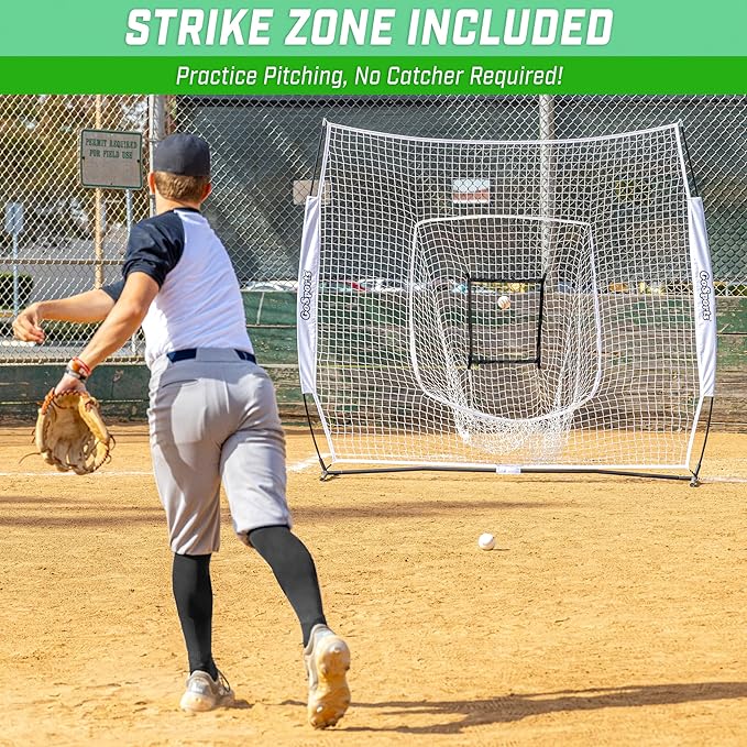 GoSportsGoSports Team Tone 7' x 7' Baseball & Softball Practice Hitting & Pitching Nets in Team Colors