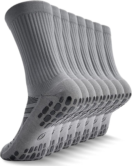 CWVLC Grip Socks Soccer - Cushioned Non-Slip Grippy for Men & Women Athletic - Barre Hospital Sticky Slipper Socks