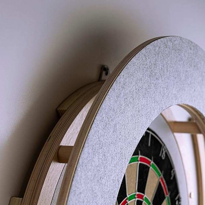 Dart Board Cabinet Set with LED Light; Bristle Dartboard, Built in LED Light, Darts and Chalkboards