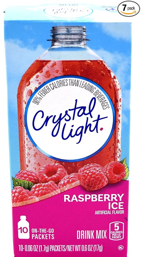 Crystal Light On The Go Raspberry Ice Drink Mix, 10-Packet Box (Pack of 7)