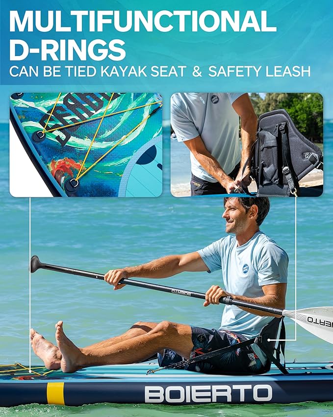 Inflatable Stand Up Paddle Board 10'8“*34"/11'*33" Extra Wide Paddle Boards for Adults, SUP with Premium Accessories & Nylon Backpack, Adjustable Paddle, Hand Pump, Bottom Fin, Leash