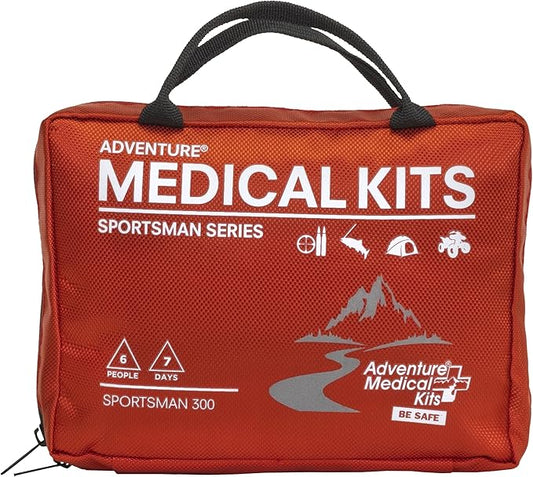 Adventure Medical Kits Sportsman Series Medical Kit - 300 - First Aid Kit for Camping, Hiking, Hunting & More - For 6 People for 7 Days - Includes Bandages, Medicine, Guide Book & More