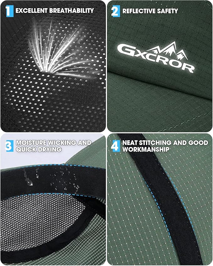 GXCROR Performance Baseball Cap for Men & Women - UPF 50+ Running Hat, Lightweight Quick-Dry Sports Hat for Golf, Hiking, Gym