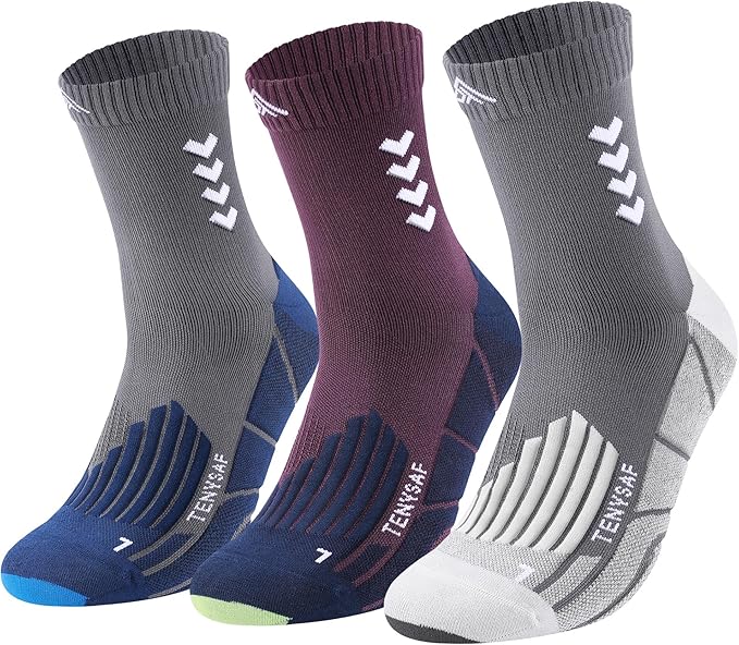 Compression Crew Running Socks: Athletic Socks for Men Women with Cushion,3 Pairs Work Hiking Basketball Sport Socks