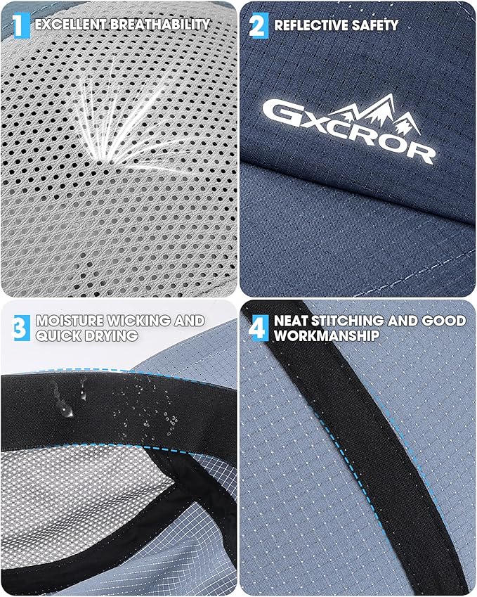 GXCROR Performance Baseball Cap for Men & Women - UPF 50+ Running Hat, Lightweight Quick-Dry Sports Hat for Golf, Hiking, Gym