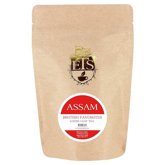Assam Black Tea Loose Leaf | Bold Strong Flavor | Malty Brisk Taste | High Caffeine for Morning Energy | Resealable 4oz Pouch | Premium Indian Tea | Great with Milk or Lemon | Kosher Vegan