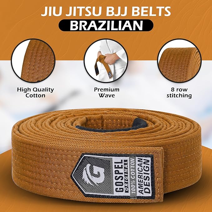 GOSPEL Vintage Series BJJ Belt for Men & Women | Brazilian Jiu Jitsu Belt with Vintage Colors