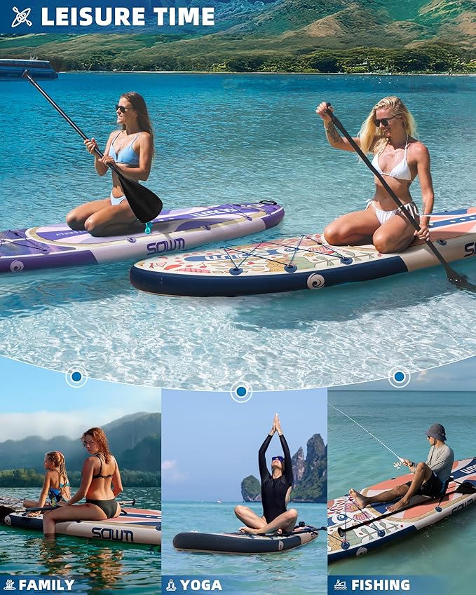 Inflatable Paddle Boards 11'x33'', Stand Up SUP Paddle Board Inflatable for Adults Youth, Extre Wide & Non-Slip Sup of All Skill Levels