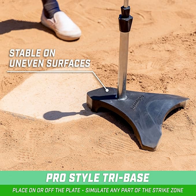 GoSports Baseball & Softball Pro Batting Tee with Heavy-Duty Tripod Base Design and Adjustable Height