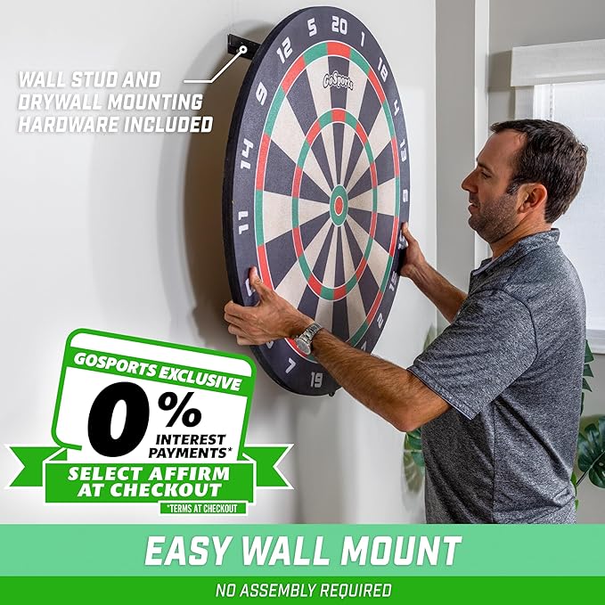 GoSports Giant 3 ft or 4 ft Cork Dartboards - Includes 12 Giant Darts and Scoreboard - New Fun Twist on Darts