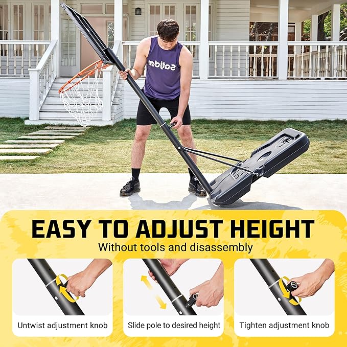 Aimking Basketball Hoop Outdoor 3.3-10FT 5s-Rapid-Adjustable, 40/44 inch Shatterproof Backboard & Enlarged Base, Portable Basketball Hoop & Goal for Kids/Adults/Families in Poolside/Backyard/Indoor