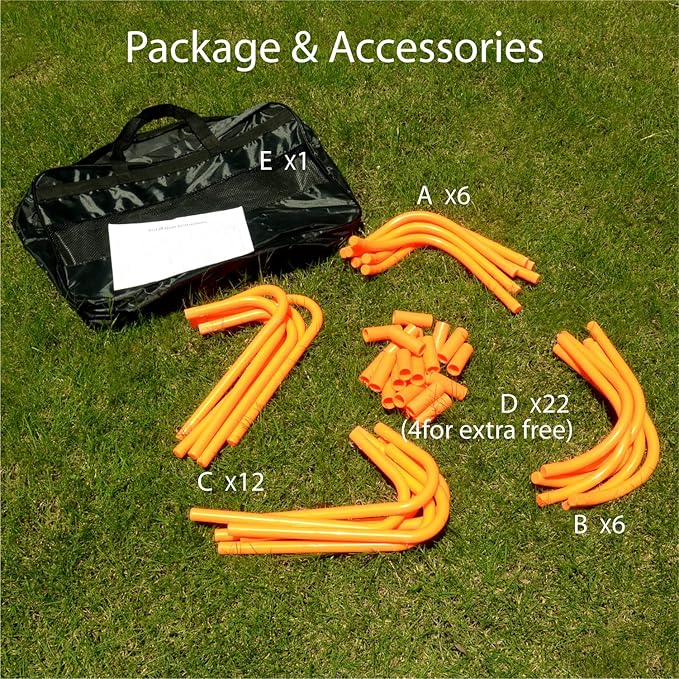 Agility Speed Hurdles Upgraded Training Hurdles Adjustable Height,Ultra Durable All-in-One Speed Hurdles with Carrying Handle, 6 Pack