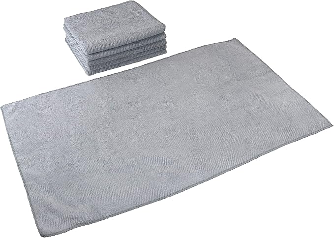 Arkwright Microfiber Gym Towel - Bulk Case of 180 - Super Soft, Quick Dry Workout Sweat Towels, 300 GSM Lightweight & Absorbent for Sports, Working Out, Yoga, and Spa, 16 x 27 in, Grey