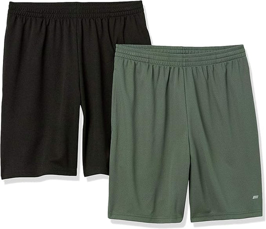 Amazon Essentials Men's Performance Tech Loose-Fit Shorts (Available in Big & Tall), Pack of 2