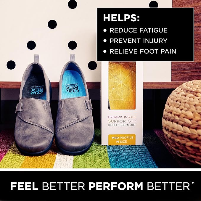 CURREX SupportSTP – Arch Support Insole w/Superior Cushioning & Airflow, Heavy Duty Shell for Less Fatigue – Comfort, Athletic, Casual and Work Shoe Inserts, Men & Women – High Arch, XS