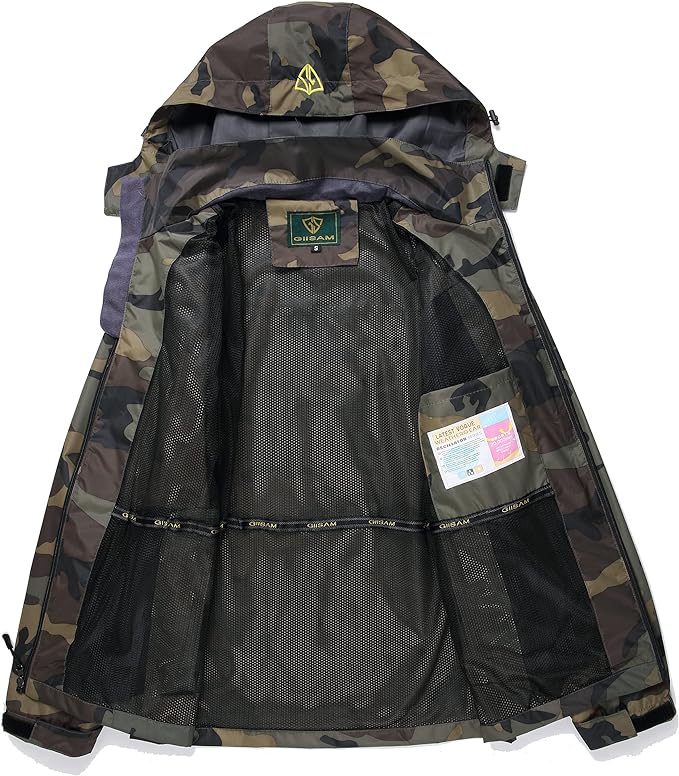 GIISAM Mens Windproof Jacket Waterproof Lightweight Mountain Sport Jacket for Men Hooded Windbreaker Raincoat