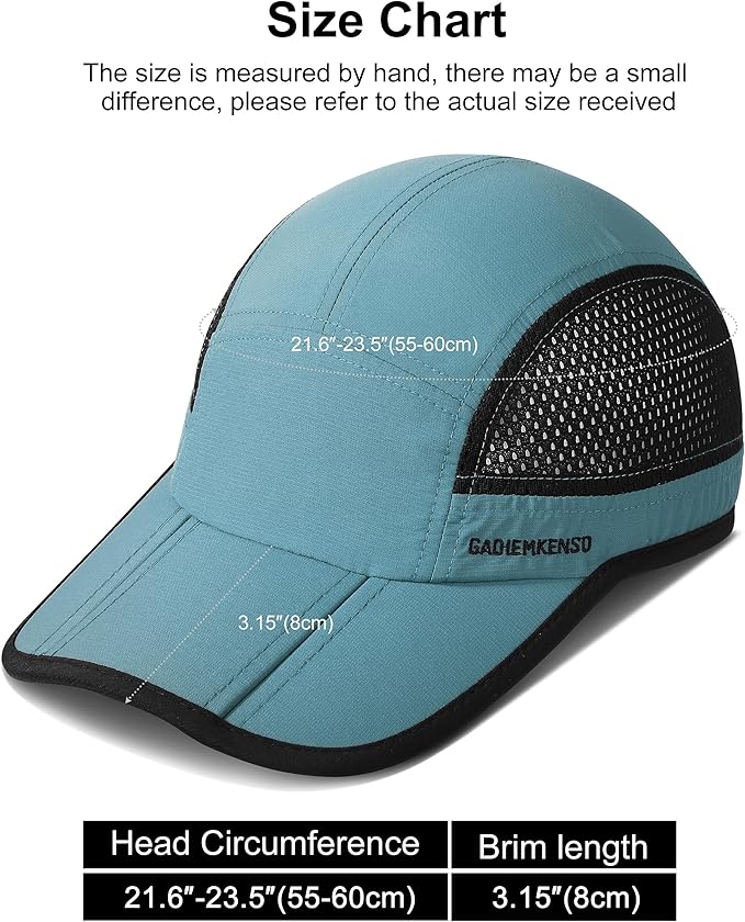 GADIEMKENSD Mens Folding Outdoor Hat Long Brim UPF 50+ Sun Protection
