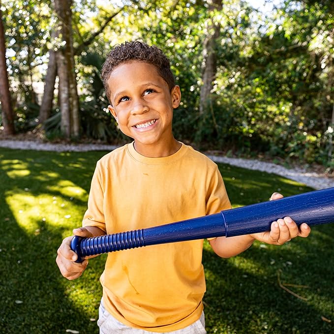 Franklin Sports Kids Baseball Pitching Machine - Pop A Pitch Batting Machine with Youth Bat + 3 Plastic Balls - Boys + Girls Toy