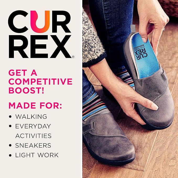 CURREX SupportSTP – Arch Support Insole w/Superior Cushioning & Airflow, Heavy Duty Shell for Less Fatigue – Comfort, Athletic, Casual and Work Shoe Inserts, Men & Women – Medium Arch, Small
