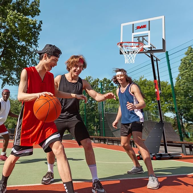 Basketball Hoop Outdoor 10 FT Height Adjustable, Portable Basketball Goals Systems with 45" Backboard for Youth Adults Kids - Backyard, Driveway, Indoor Play