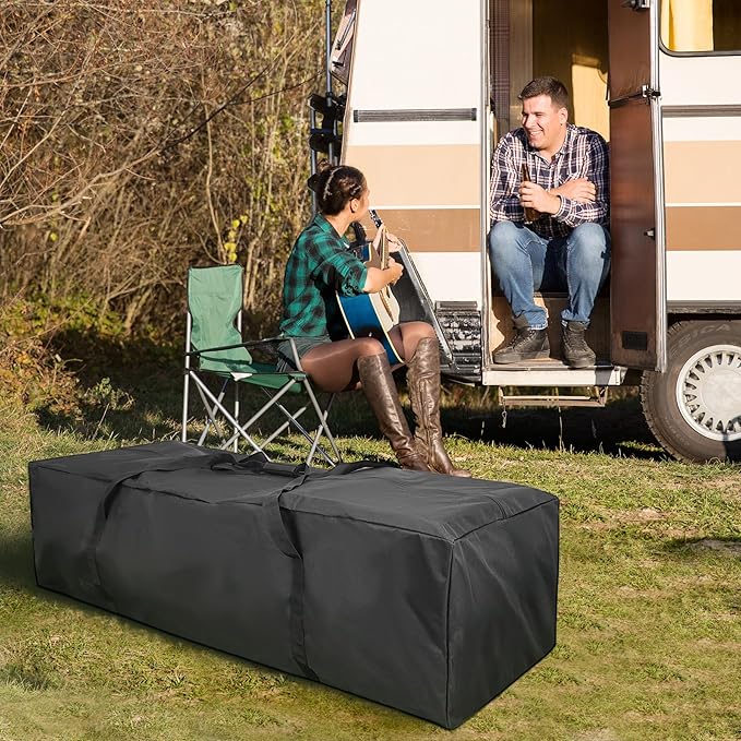 COOLBEBE 60" Sports Duffle Bag - 332L Extra Large Travel Duffel Luggage Bag with Upgrade Zipper, Sturdy & Water Resistant Long Duffle Bag for Camping Moving (Black 60inch)