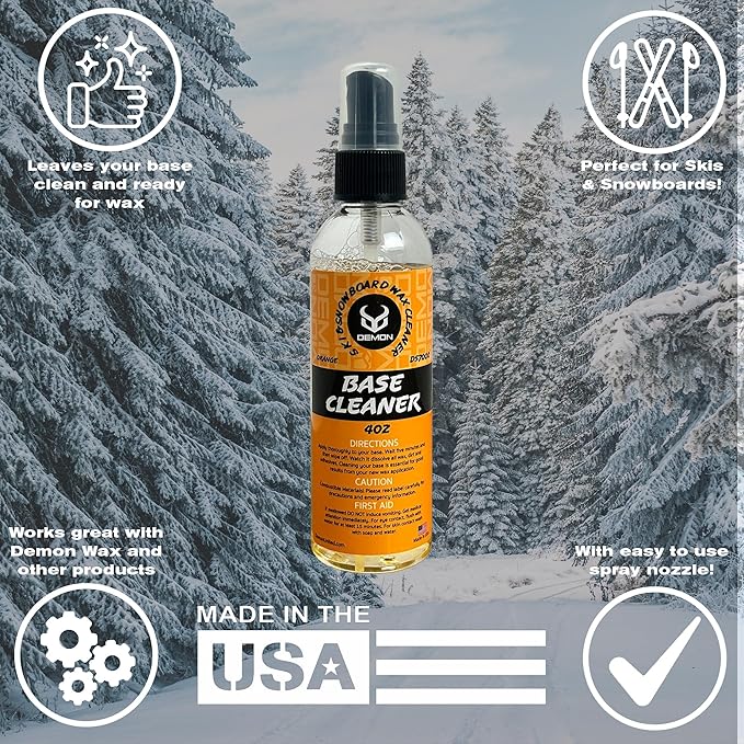 Demon Mechanic Ski and Snowboard Tuning Wax Kit with Universal Wax, Base Cleaner, Demon Slide Waxing Iron and Waxing Apron