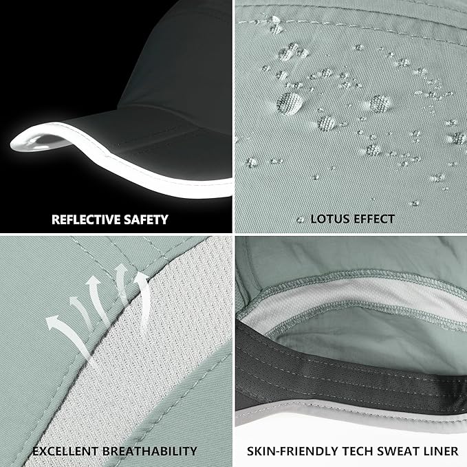 GADIEMKENSD Reflective Folding Outdoor Hat Unstructured Design UPF 50+ Sun Protection Sport Hats for Womens and Mens