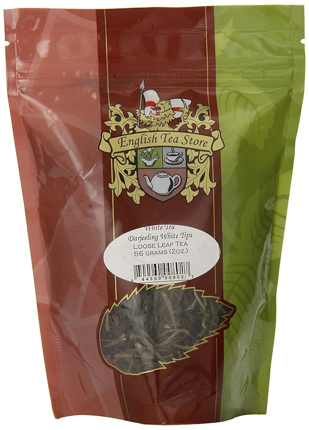 English Tea Store Loose Leaf, Darjeeling White Tips White Tea Pouches, 2 Ounce