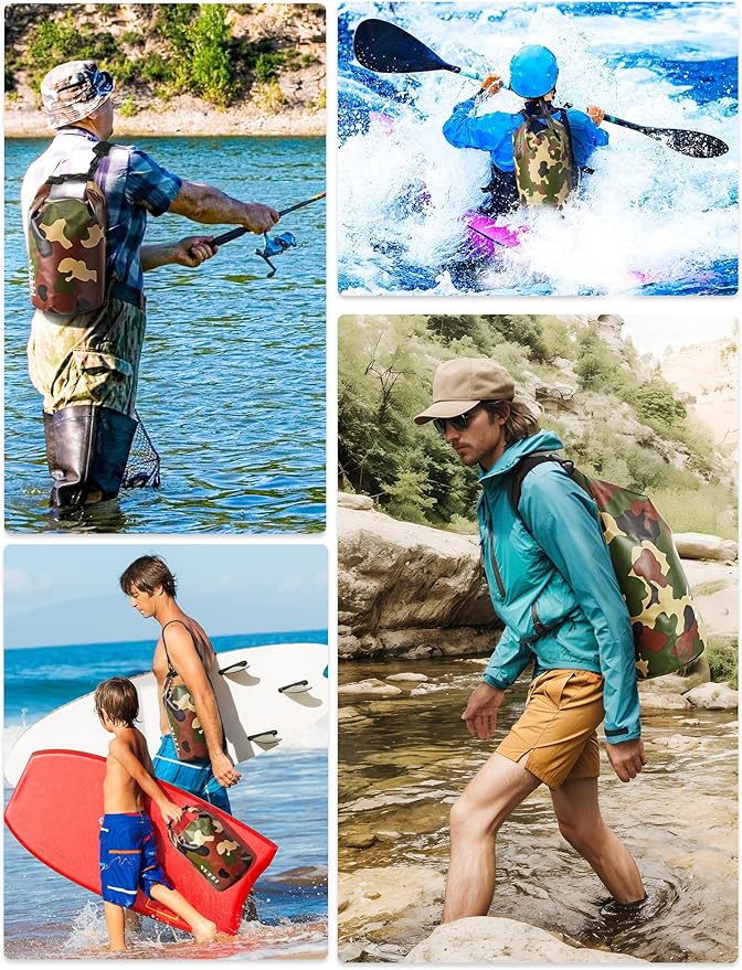 HEETA Waterproof Dry Bag for Women Men(Upgraded Version) 5L/10L/20L/30L/40L Roll Top Lightweight Dry Storage Bag Backpack with Emergency Whistle for Travel, Swimming, Boating, Kayaking, Camping, Beach