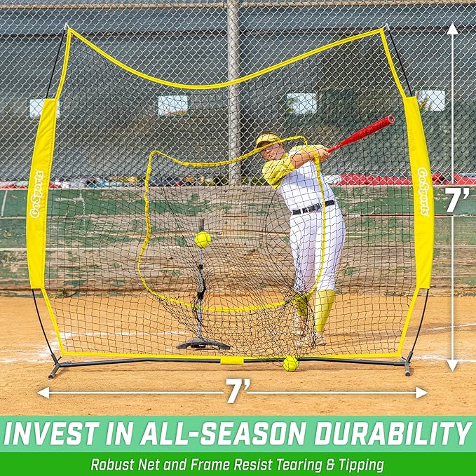 GoSportsGoSports Team Tone 7' x 7' Baseball & Softball Practice Hitting & Pitching Nets in Team Colors