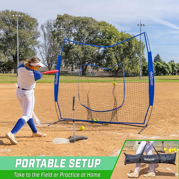 GoSportsGoSports Team Tone 7' x 7' Baseball & Softball Practice Hitting & Pitching Nets in Team Colors