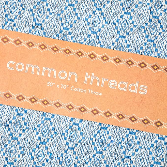 Arkwright Common Ground Bulk Blankets - Pack of 12 - Reversible 100% Cotton All Season Lightweight Couch Bed Throws for Wedding Guests, Travel, and Outdoor Events, 50 x 70 in, Aztec