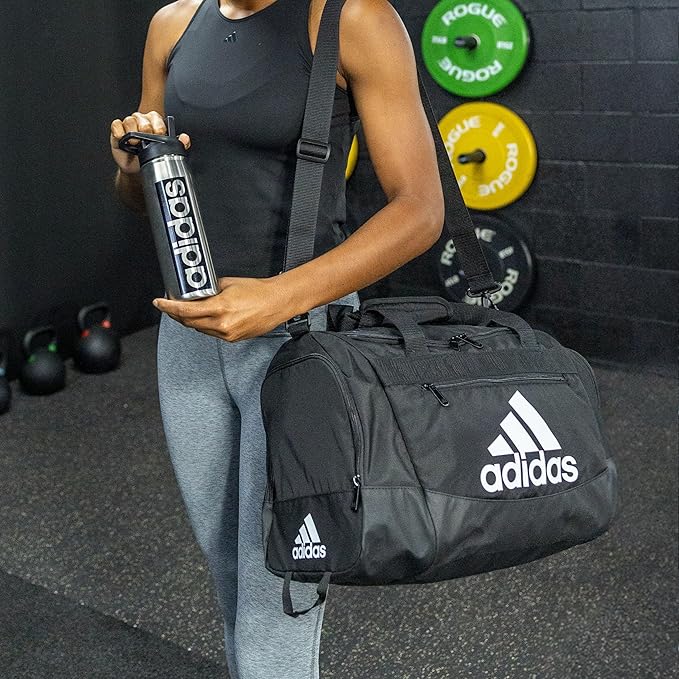 adidas Unisex Defender 4.0 Gym Duffel Bag for Men and Women, Jersey Onix Grey/Black, Small (38L)
